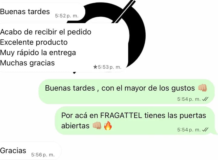 Captura real de un mensaje de WhatsApp de un cliente de Fragattel (10 de 14)